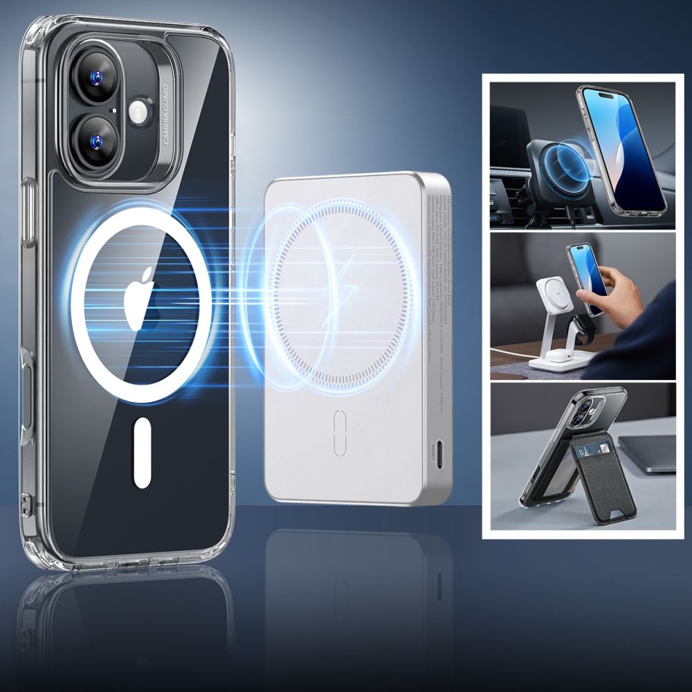 Zestaw Etui + Szkło hartowane, ESR Classic Hybrid Halolock do iPhone 16 do MagSafe, przezroczyste